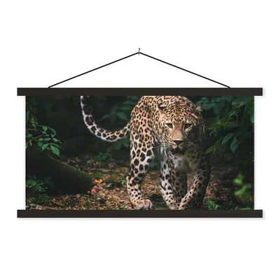 Produktbild von MuchoWow® Textilposter Wildtiere - Leopard - Dschungel - Natur 120x60 cm mit schwarzem Rahmen - Dekoration Schlafzimmer