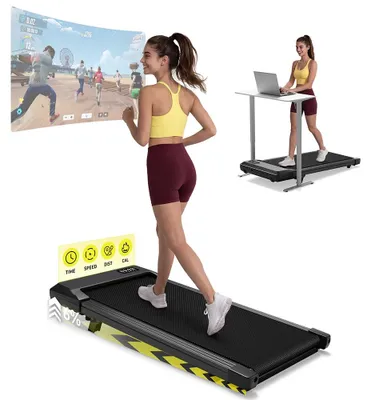 Produktbild von Laufband Walking Pad - Klappbares 3-in-1 Heimgerät - 2,5 PS 1800 W - 6 % Steigung - 6 km/h - 136 kg Tragkraft - Schwarz