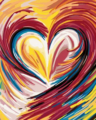 Produktbild von Diamondi - Diamond painting - GEMALTES REGENBOGENHERZ, 40X50 cm, mit Keilrahmen (bereits gespannt)