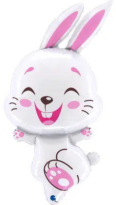 Zdjęcie produktu dla Balon foliowy Królik Biały Fuksja White Fuxia 50x87 cm