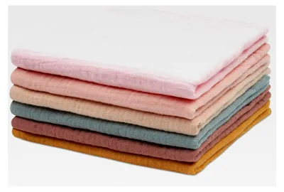 Produktbild von Baby Waschlappen, 6 Stück aus reiner Baumwolle, Tücher für Kinderbetten, Spucktuch für Windeln, Babyquadrat für Jungen und Mädchen (30 * 30 cm)