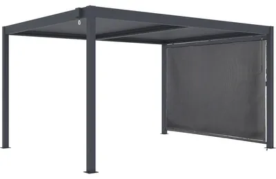 Image de Pergola bioclimatique avec store en aluminium "Windsor" - 3 x 4 m - Gris