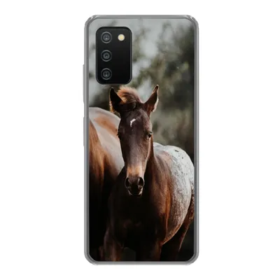 Produktbild von MuchoWow® Handyhülle Schutzhülle Hülle für Samsung Galaxy A03s Pferde - Wald - Berge Silikon Softcase Handy Hülle - Schutz