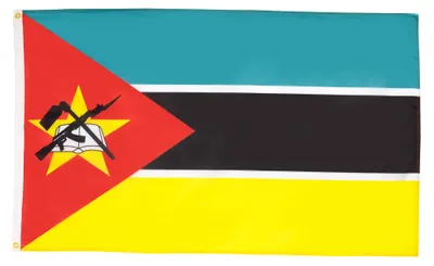 Flagge Mosambik 150x90 cm – Polyester, 2 Ringe
