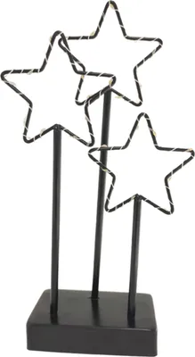 Produktbild von Deko-Aufsteller Stern mit LED-Beleuchtung | Metall-Leuchter 27 LED | 16 x 31 cm