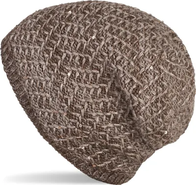 Produktbild von styleBREAKER Damen Strick Beanie Mütze mit Pailletten und Thermo-Fleece Futter, Winter Slouch Beanie 04024168
