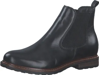 Produktbild von Tamaris Damen Chelsea Boot Leder Stiefelette 1-25056-29, Größe:37 EU, Farbe:Schwarz