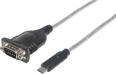 Obrázok produktu pre Manhattan 151283, Čierna, Strieborná, 0,45 m, USB-C, Serial/COM/RS232/DB9, Samec, Samec