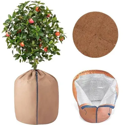 Produktbild von Unyqoos® Winter-Schutzhülle für Topfpflanzen 45×50 cm – isolierende Abdeckung aus Oxford-Gewebe und Perlenbaumwolle, Frost- und Windschutz, passgenau