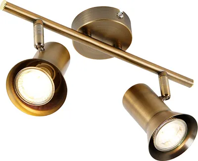 Produktbild von QAZQA - Modern Deckenstrahler bronze dreh- und schwenkbar - Karin 2-flammig I Wohnzimmer I Schlafzimmer - Stahl Länglich - LED geeignet GU10