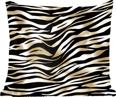 Produktbild von MuchoWow® Zierkissen Sofakissen Wohnzimmer Dekokissen 40x40 cm Muster - Zebra - Gold - Foto Kissen - Schlafzimmer Dekoration