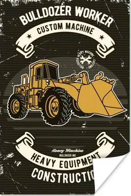 Produktbild von MuchoWow® Poster Bulldozer - Retro - Angebot 120x180 cm - Kunstposter