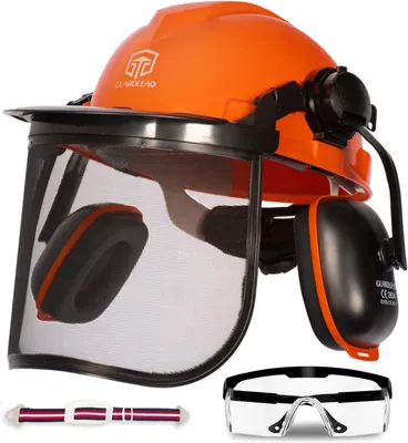 Image de Forsthelm : casque de protection pour tronçonneuse, avec visière et protection auditive, pour les travaux forestiers