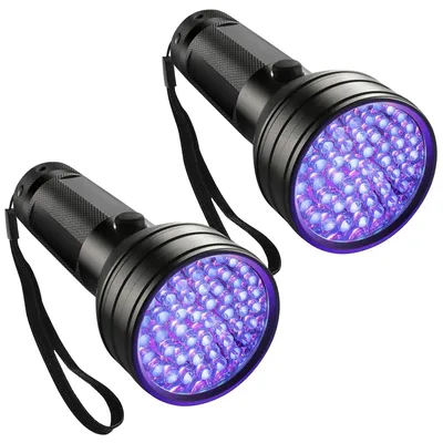 Image de 2 lampes de poche UV avec 51 LED UV, lampe de lumière noire, multifonctionnelle
