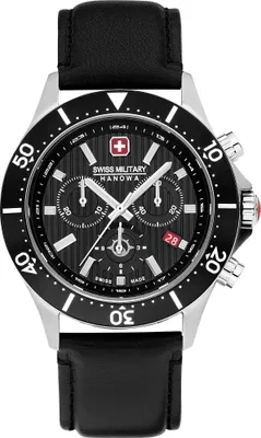 Produktbild von SWISS MILITARY HANOWA Herrenuhr Quarzuhr schwarz / silber onesize Herren 43 SMWGC2100705, SMWGC2100706