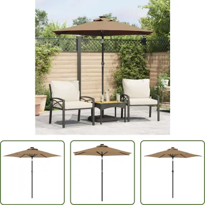 Produktbild von The Living Store Sonnenschirm mit Stahlmast Taupe 225x225x212 cm