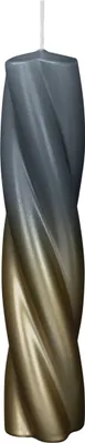 Produktbild von Kerzen Elegant Twist Grau-Gold 200 x Ø 40 mm, 1 Stück
