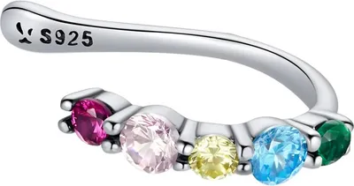 Immagine prodotto di Orecchini a clip in argento con zirconi colorati, argento 925, orecchini Trusky