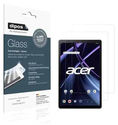 Produktbild von 2x Schutzfolie für Acer Iconia Tab A11 - Anti-Shock 9H Folie dipos Glass Kunststoffglas