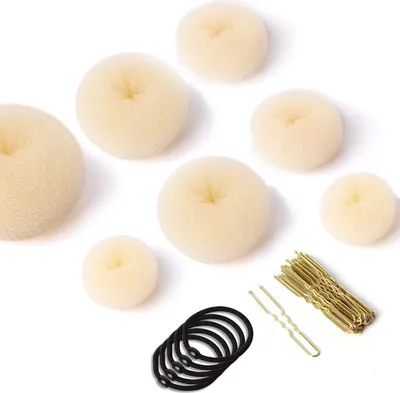 Image de Set de chignons Donut pour femmes et filles en beige