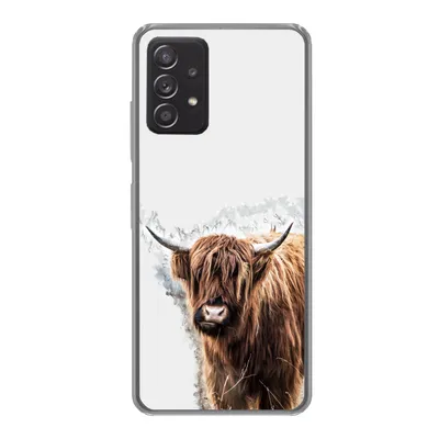 Produktbild von MuchoWow® Handyhülle Schutzhülle Hülle für Samsung Galaxy A53 5G Schottischer Highlander - Farbe - Grau Silikon Softcase Handy Hülle - Schutzabdeckung
