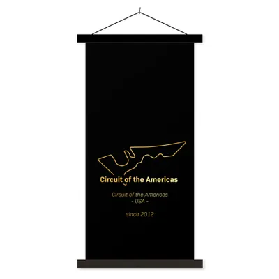 Produktbild von MuchoWow® Textilposter Vereinigte Staaten - F1 - Rennstrecke 90x180 cm mit schwarzem Rahmen - Dekoration Wohnzimmer
