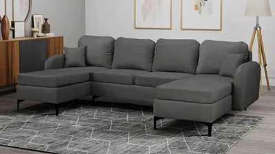 Obrázek produktu pro Sedačka do U na každodenní spaní ZAPHIRA - šedá
