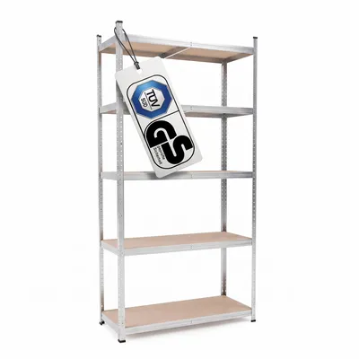 Produktbild von Steckregal Werkstattregal 1800x900x400 mm, 5 Ebenen, verzinkt, Traglast gesamt 875 kg, Kellerregal Schwerlastregal Metallregal Lagerregal