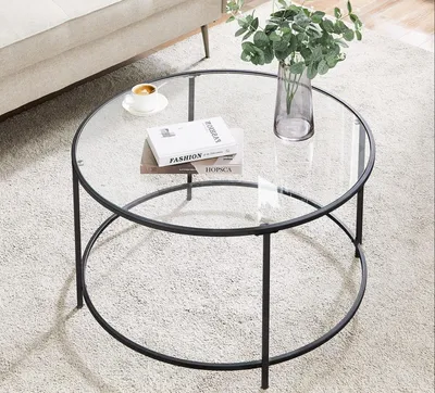 Produktbild von VASAGLE Couchtisch, Beistelltisch für Wohnzimmer, Ø 84 x 45.5 cm