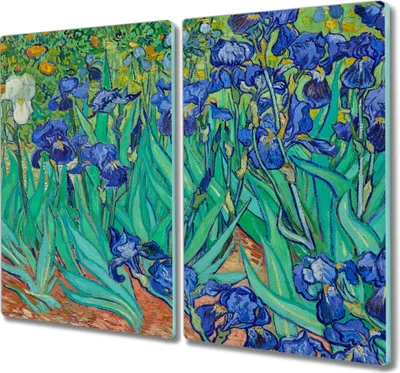 Produktbild von Coloray Schneidebrett Herdabdeckplatte 2x30x52 cm Kochplattenabdeckung Hackbrett Küchenbrett - Van Gogh Iris