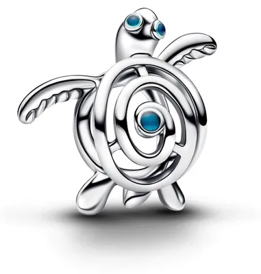 Image de Charm Pandora pour femme « Tortue marine » ouvert, argent sterling 794697C01