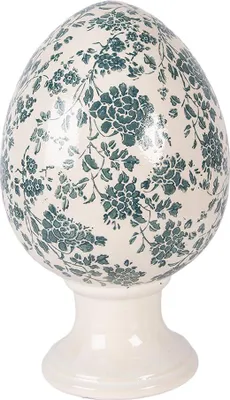 Image de Clayre & Eef Figurine de décoration Oeuf Ø 17x28 cm Beige Céramique
