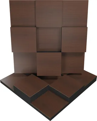 Produktbild von 2er-Pack – Akustische Schallschutz-Diffusionsplatte | Farbplatten: (Nussbaum, EDISON)