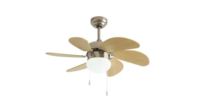 Obrázok produktu pre Stropný ventilátor v saténovo niklovom prevedení s osvetlením | Tichý <30 dB | 3 rýchlosti | Priemer 76 cm | Medený motor