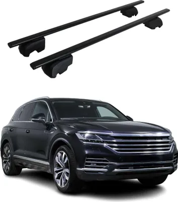 Obrázek produktu pro Příčné střešní nosiče pro VW Touareg 2018–2023, černé, s homologací ABE