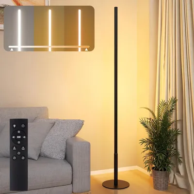 Productafbeelding van LED vloerlamp - Moderne staande lamp - Sfeervol wonen - Traploos dimbaar - 2700K-6500K - Zilver