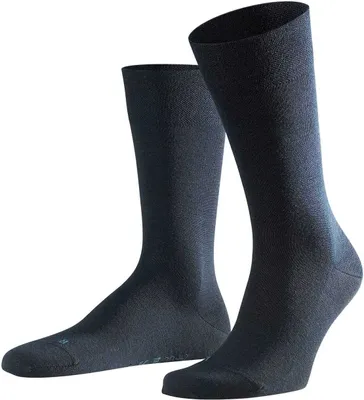 Produktbild von FALKE Herren Socken - Sensitiv Berlin, Kurzstrumpf, Komfortbund, Uni, 39-46 Dunkelblau 43-46