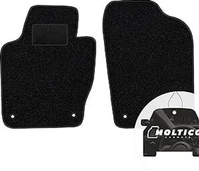 Produktbild von moto-MOLTICO Vorne Fußmatten Auto Velours Autoteppiche Schwarz Automatten Set 2-teilig passend für VW Golf I II 1974-1992