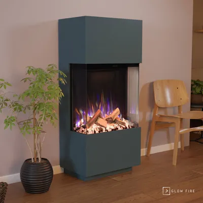 Produktbild von Glow Fire Elektrokamin 'PR11' in LED Standkamin in weiß mit Heizung (1500 W) | HxBxT: 130x61,5x40cm