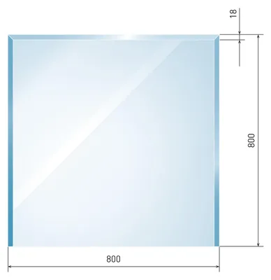 Produktbild von Raik Kamin Glasplatte Quadrat 2 inkl. Facette