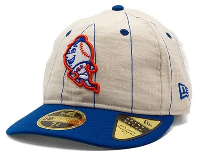 Obrázok produktu pre Čiapka New Era - MLB Retro Linen s pruhmi, model 59FIFTY Retro, s logom NY Mets, v tímových farbách