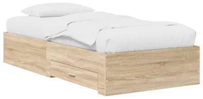 Obrázok produktu pre Rám postele vidaXL so zásuvkami, Imitácia Sonoma, drevotrieska