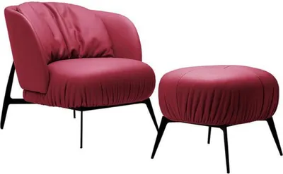Immagine prodotto di Poltrona Sgabello Soggiorno Design Moderno Set Tappezzeria Relax 2 pezzi.