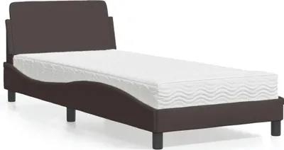 Produktbild von vidaXL Bett mit Matratze "Dover" Dunkelbraun 90x200 cm Stoff