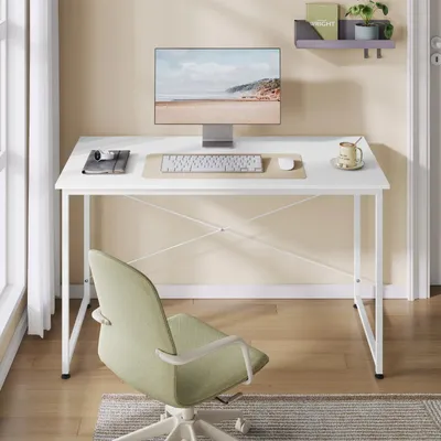 Immagine prodotto di Scrivania - Tavolo da computer/gioco 120x60 cm - Struttura in metallo - Piedini regolabili - Piano in legno E1 - Design moderno - Necessario il montaggio - Per l'ufficio in casa - Verde chiaro