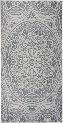 Produktbild von Outdoor-Teppich Flachgewebe 100x200 cm Blaues Muster
