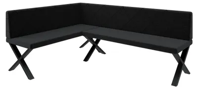 Produktbild von Eckbank Akiko Metal X-196x128-Rechts-Inari100- Stoff|Eckbankgruppe für Ihrem Esszimmer|Küche|modern|Sitzecke|Essecke