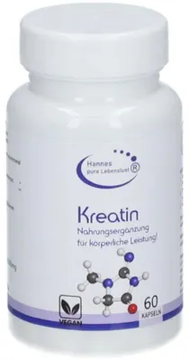 Image de Hannes pure Lebenslust Capsules de créatine pour la performance physique, 60 capsules