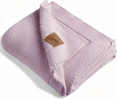 Produktbild von Baby Strickdecke, Babydecke, %100  Baumwolle, 80x100cm, Lavendel