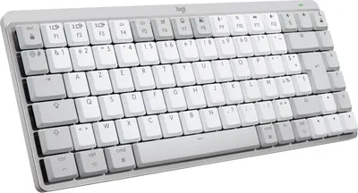 Produktbild von Logitech MX Mini Mechanical for Mac, Tenkeyless (80 - 87 %), Bluetooth, Mechanische Switches, Schweizer Layout, LED, Grau, Weiß